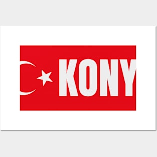 Konya City in Turkish Flag Posters and Art